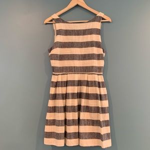 Blue and white stripe sleeveless dress